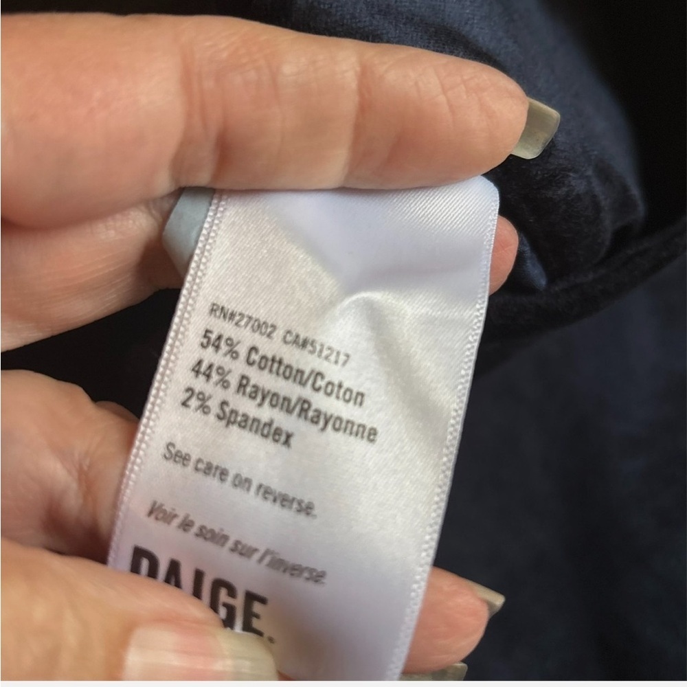 NEW Paige Women's Size 33 High Rise Lou Lou Flare Velvet y2k Pants Navy MSRP$249 - Picture 5 of 7